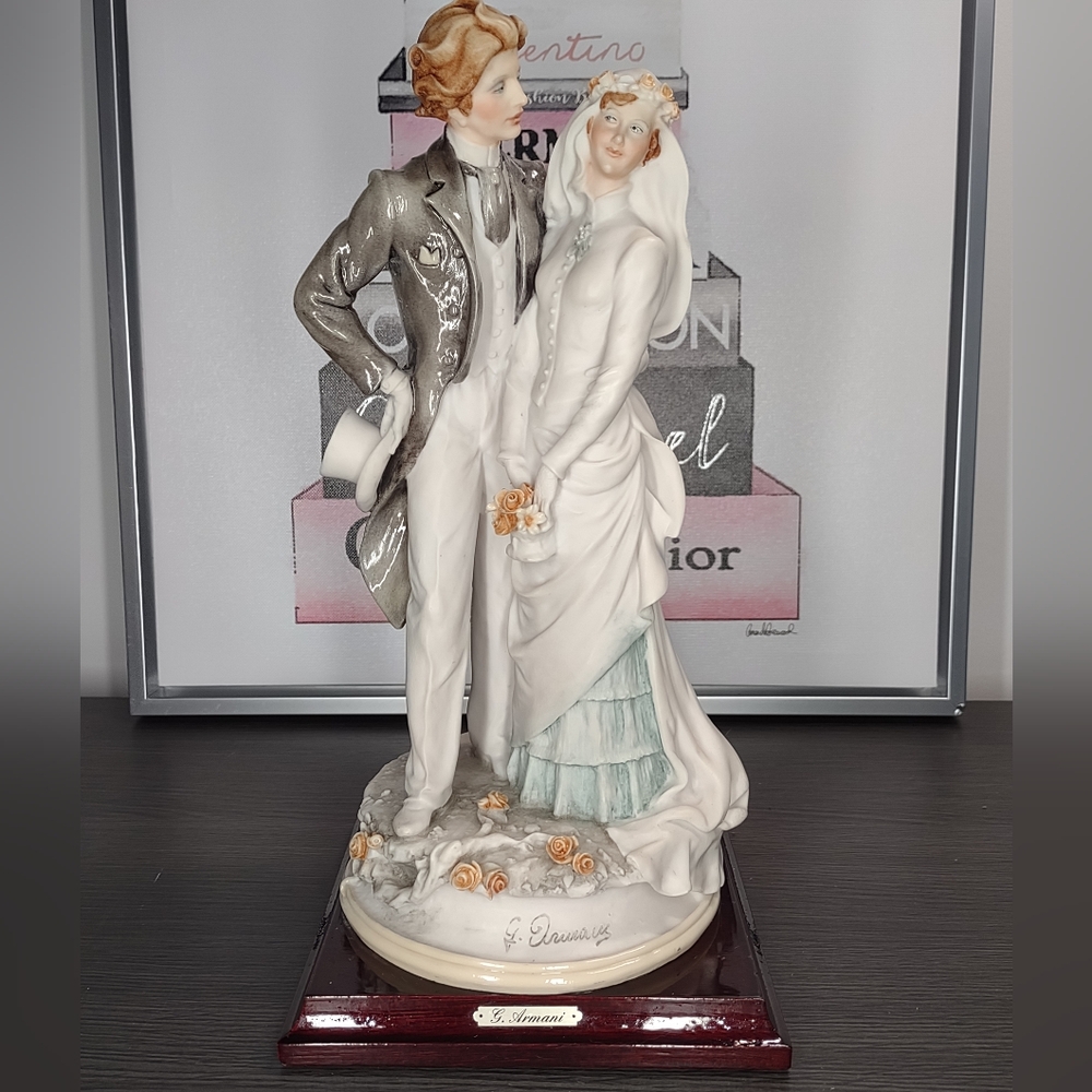 Giuseppe Armani Vintage Bride and Groom Figurine Wedding Day Statue 1984 Vintage